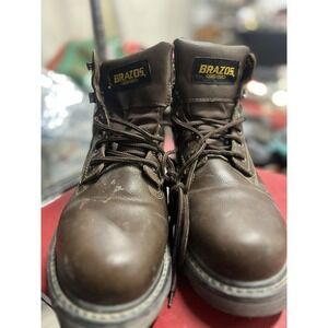 Brazos  work boots Steel Toe. Size 8.5 D Leather Brown